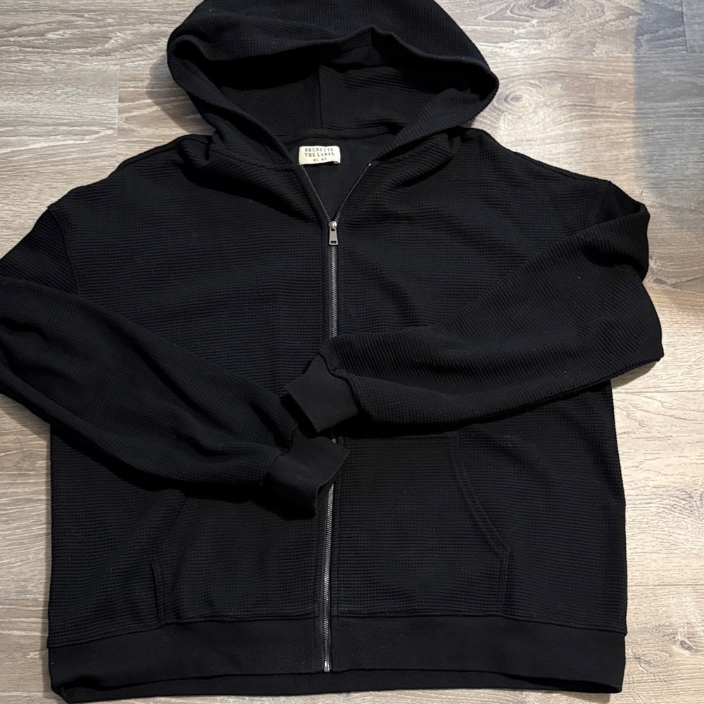 Brunette The Label Waffle knit Full zip oversized hoodie